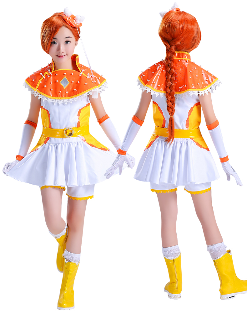 舞法天女衣服手变身包朵法拉服装拉缇小善的裙子女魔法cos服 橙色苏爱