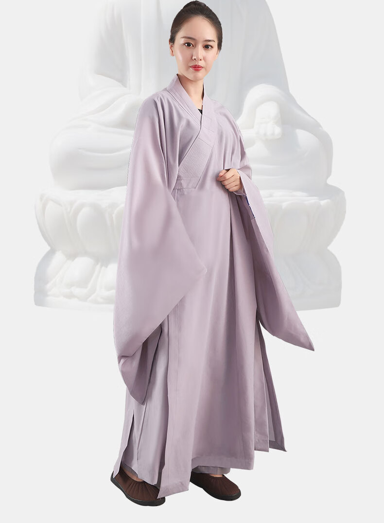 伊必圣 尼姑僧袍佛教法会海青居士服女男款佛堂和尚僧服海清大褂僧