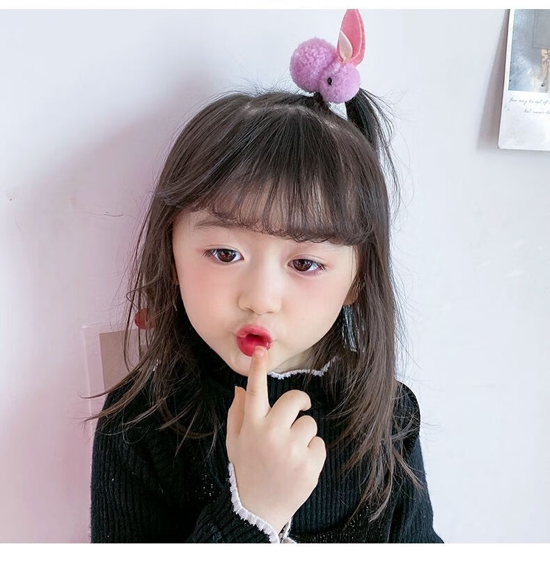 曲美思秋冬季儿童发卡韩版宝宝碎发夹可爱毛绒刘海夹发饰网红女童不伤