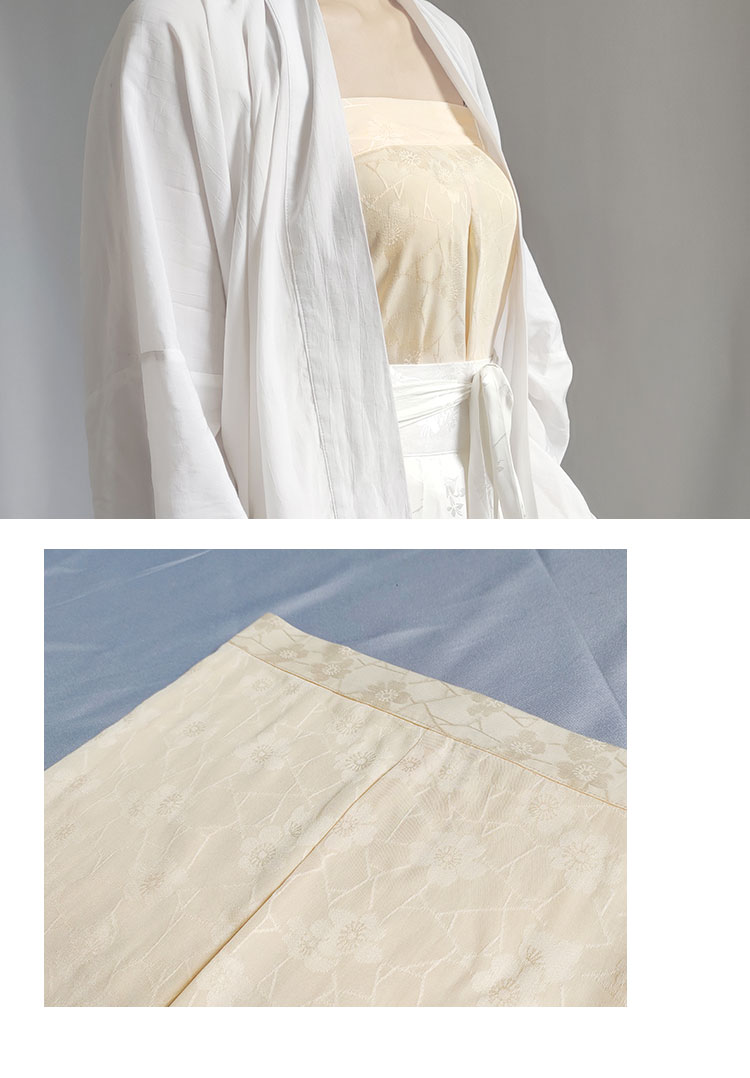 {轻奢高端}汉服 三角褶工字褶宋抹吊带款一片式宋制内搭提花人棉 现货