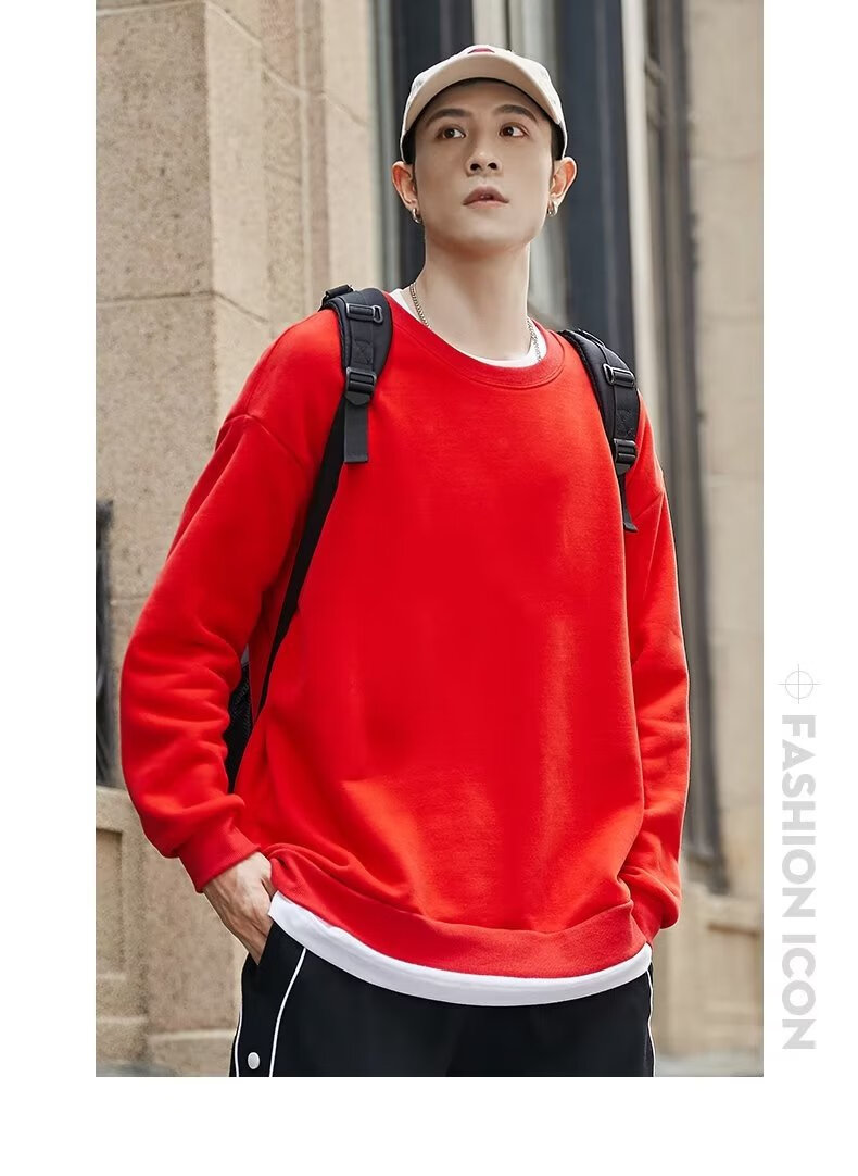 轨店贝兹卡洛套头卫衣男圆领春秋款时尚炫彩印花套头百搭款上衣637076