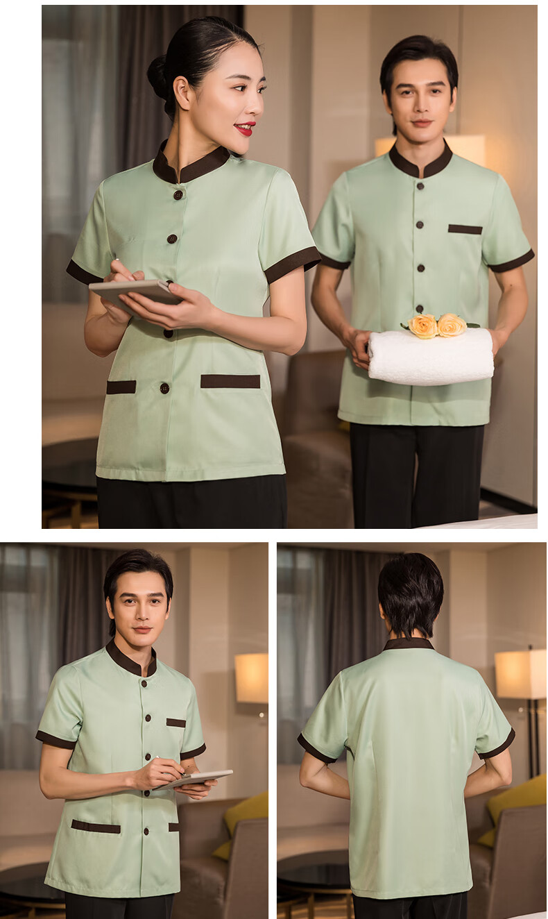 保洁工作服短袖女酒店宾馆客房清洁工阿姨套装家政物业夏季工装男定制