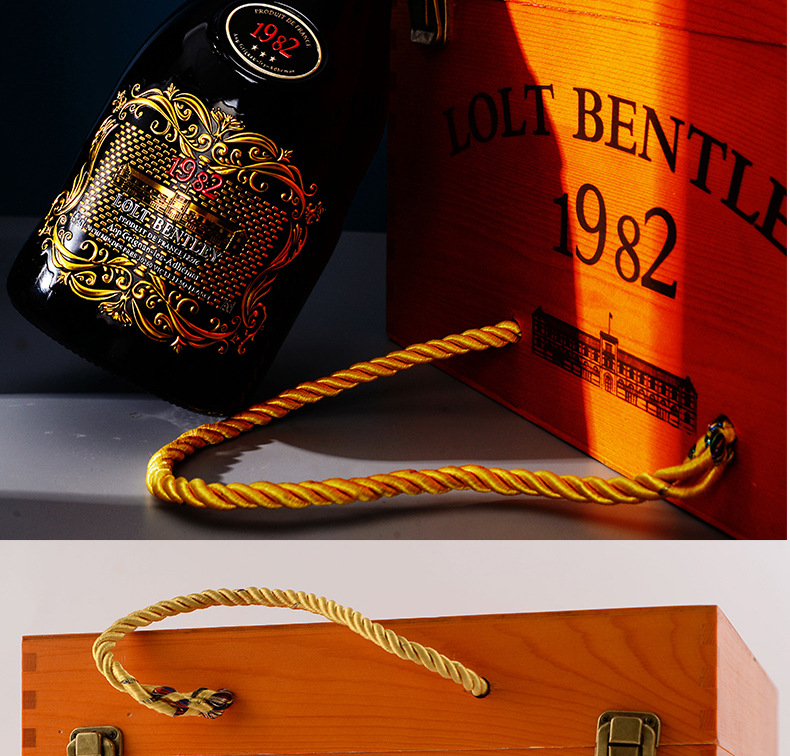 进口红酒14度路尔特宾利豪爵1982干红葡萄酒礼盒装酒水路尔特1982干红