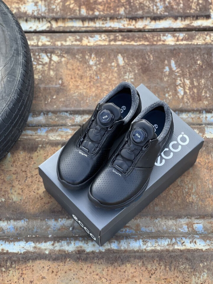 ecco爱步男鞋牛皮健步鞋高尔夫球鞋boa旋扣防滑缓震运动休闲皮鞋 乳