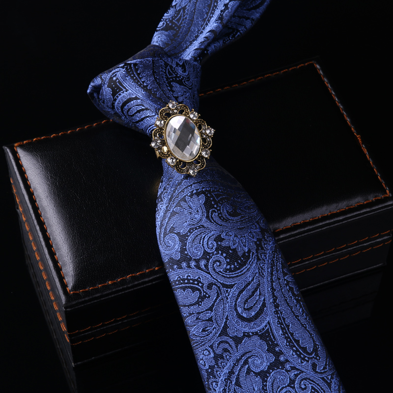 原创英皇爵迹水钻领环夹领带箍复古骑士领带箍男士商务衬衫领带扣