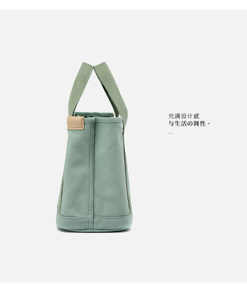 卡帝乐鳄鱼品牌日系感小帆布包便当包手提包女千层包外出手拎包大容量