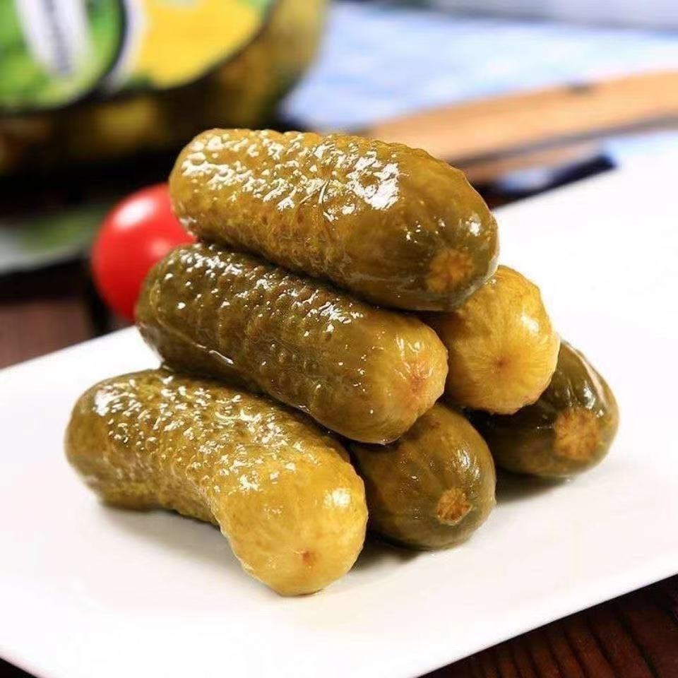 俄罗斯风味酸黄瓜好吃解腻西餐下酒菜即食下饭菜 俄式酸黄瓜500g*2瓶