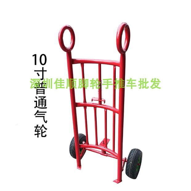 手拉油桶车圆桶铁桶叉车深圳油桶手推车简易手动油桶搬运车10寸白胶轮