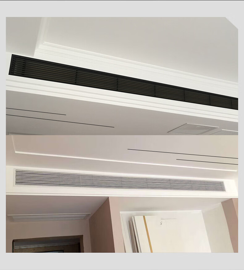 abs线形0度风口中央空调进出风口百叶格栅回风口窄边条形风口abs白色