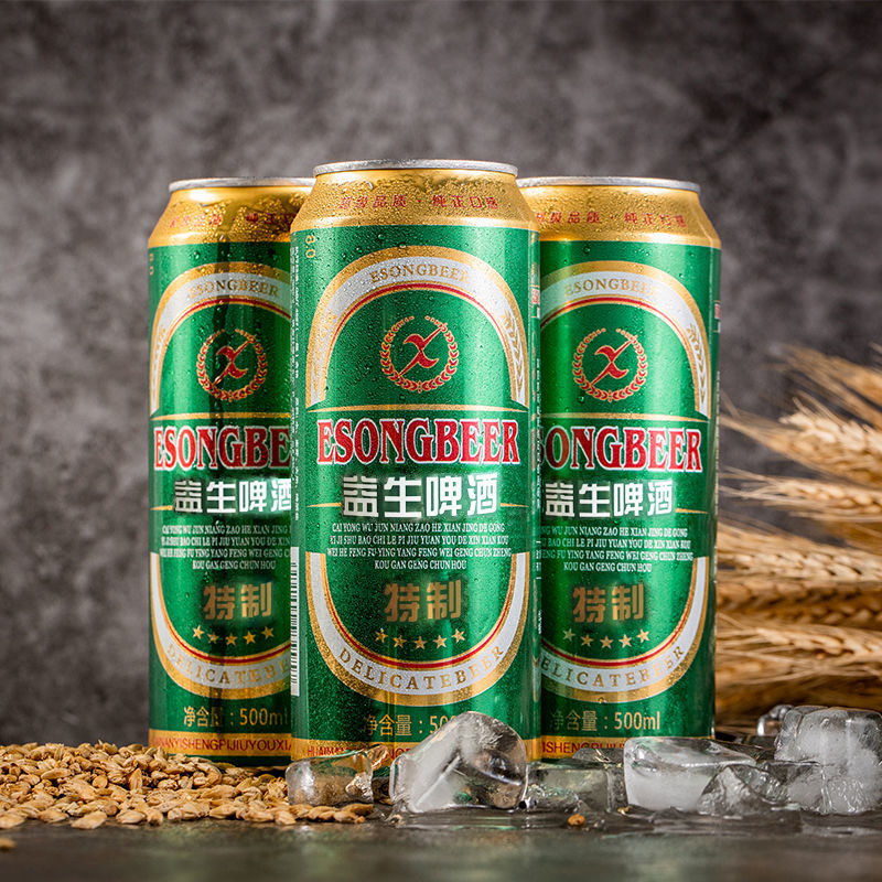 益生啤酒小麦王整箱9听500ml精酿纯生态啤酒易拉罐益生特制啤酒500ml9