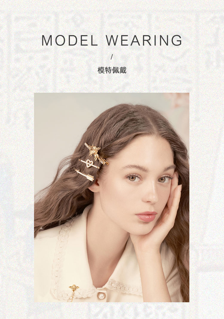 shes茜子发卡 大英博物馆·守护 丘比特弓箭爱心刘海边夹头花 一字