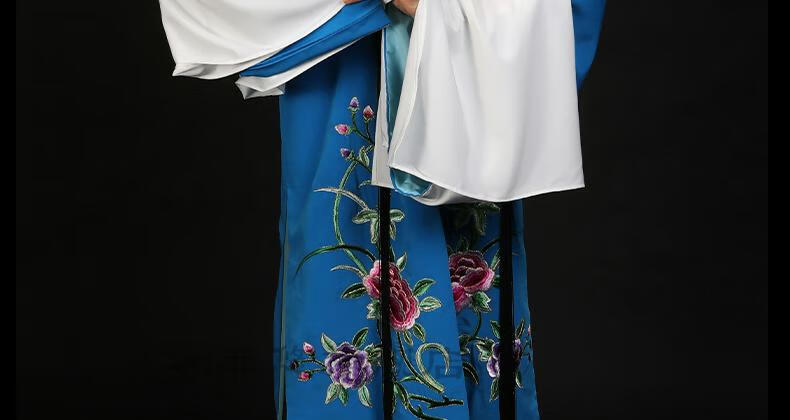 高端品质京剧女花旦青衣小姐戏服传统国粹戏装大叶牡丹青衣披戏剧演出