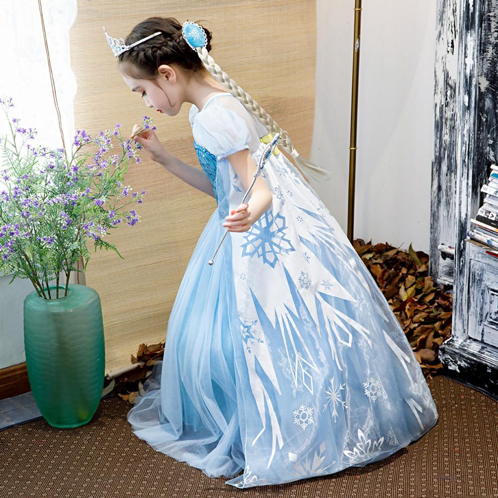 爱莎公主连衣裙小女孩艾莎公主裙学生演出礼服裙六一儿童节目表演服