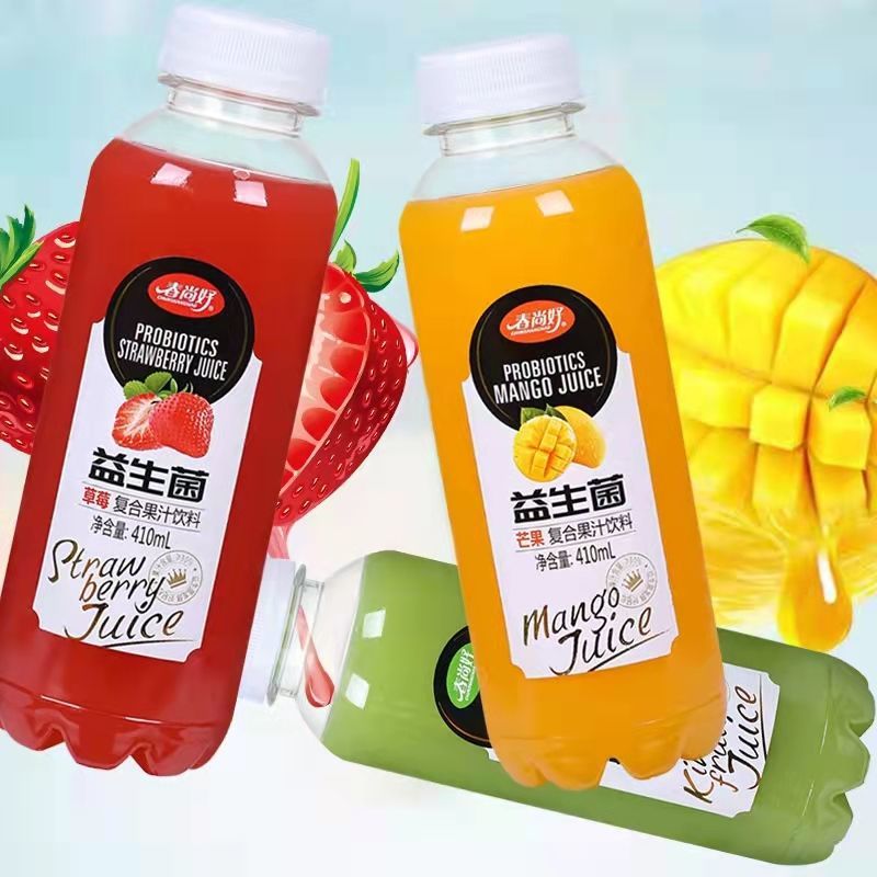 410ml*6/15瓶装发酵复合果汁饮料芒果汁猕猴桃汁鲜橙汁 4种混合口味