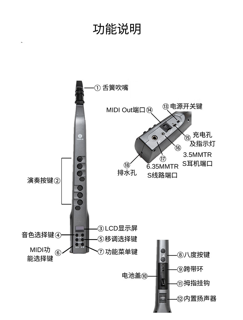 yasile雅思乐电吹管a200国产葫芦丝笛子乐器初学者老年电子萨克斯