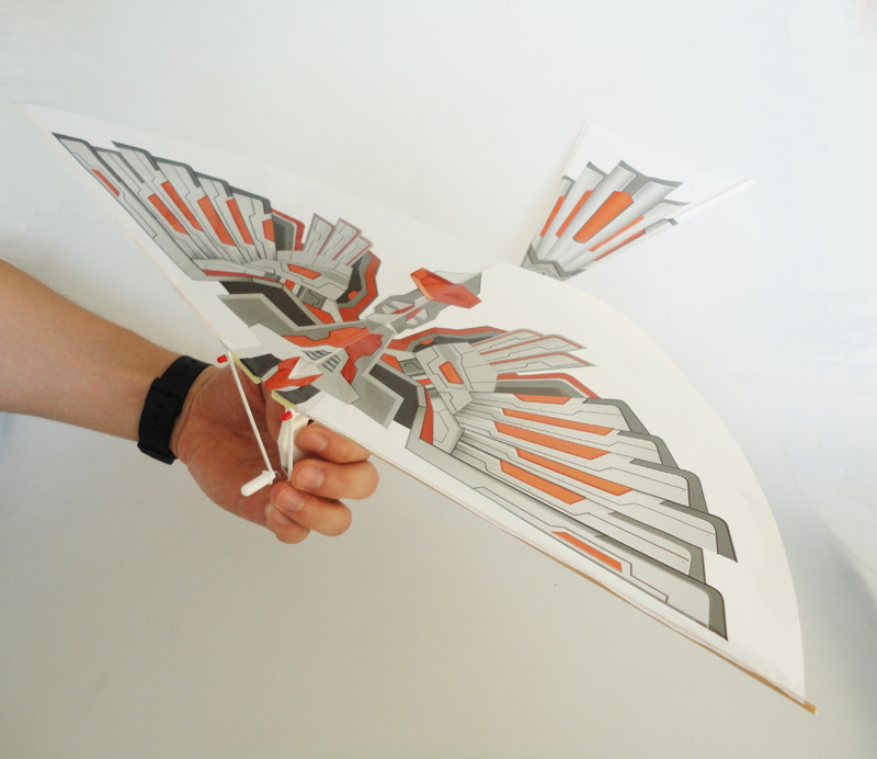 扑翼机拼装手抛航模滑翔飞机鲁班鸟中天全国赛模型 翼神 国产细橡筋2