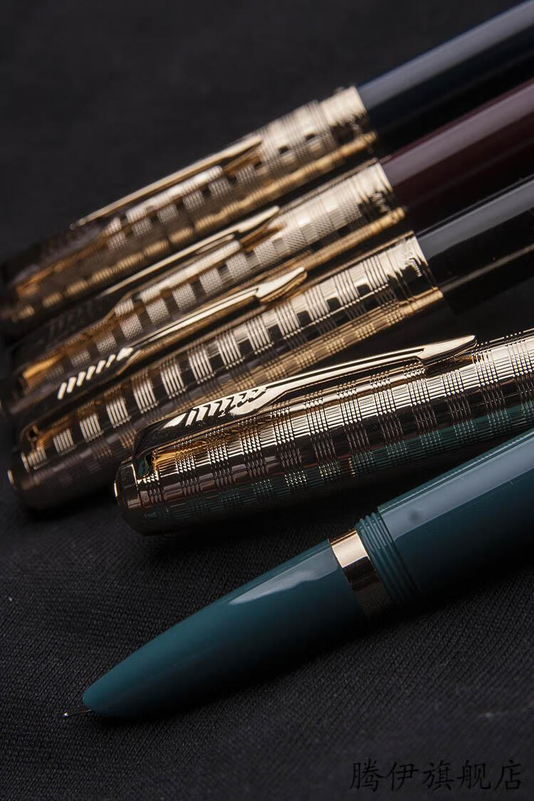 金豪85钢笔85铱金86暗尖螺旋帽木制全钢金属墨水笔书写办公礼物 木杆