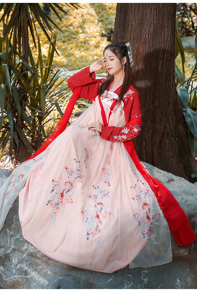 南糖三色九尾鲛汉服人泪汉服正版汉服女学生改良齐胸襦裙夏季仙气中国