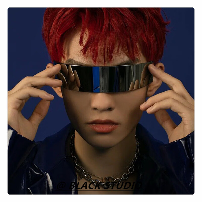 赛博朋克眼镜充电21新科技感眼镜网红蹦迪嘻哈赛博朋克墨镜一体男女