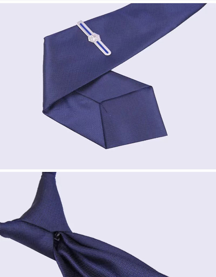 保安领带领带夹2011藏青蓝色免打结拉链款男士女士门卫物业易拉得保安
