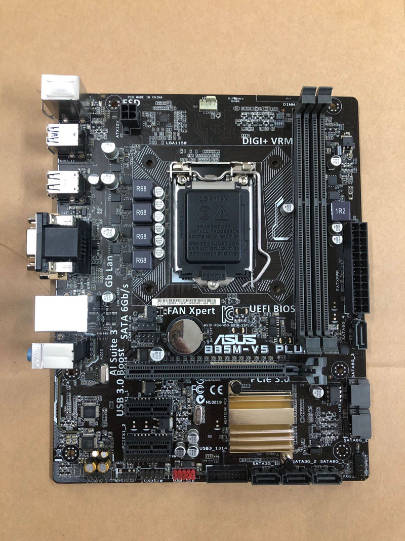 华硕b85主板 asus/华硕b85m-f plus lga1150四核i5 4590主板 黑色