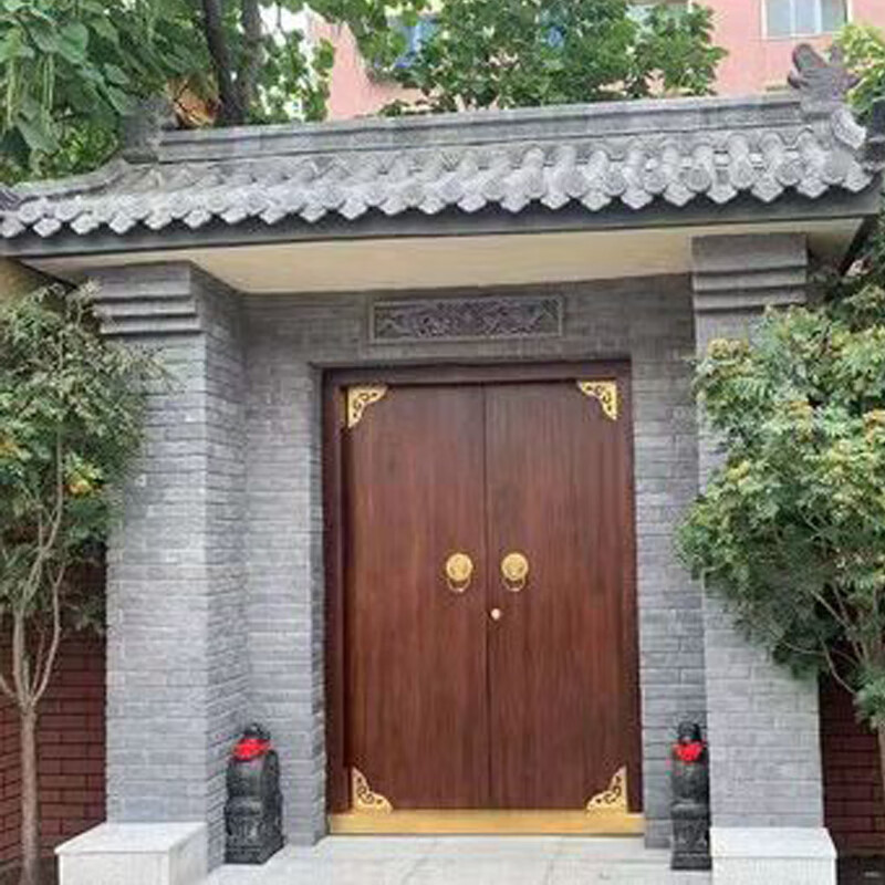农村实木大门双开门中式别墅庭院门民宿寺庙仿古木门老式对开大门 a款