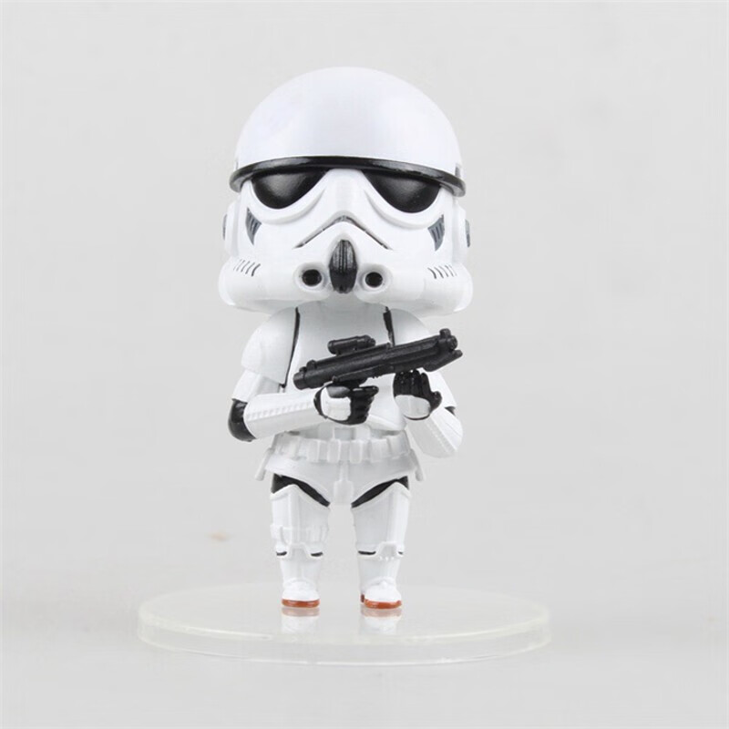 starws星球大战q版黑武士白兵风暴兵公仔模型车载玩具摆件白色10cmq版