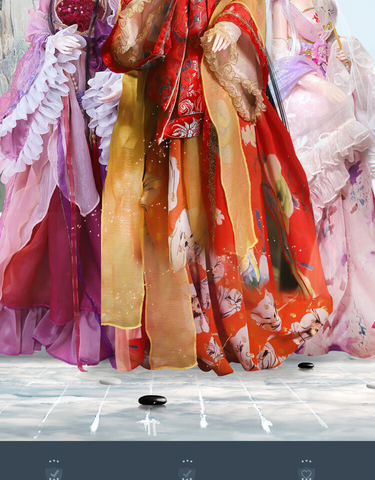 可儿娃娃古装娃娃三国小乔3分女娃6cm关节娃娃古风娃娃bjd娃娃 羽蝶官