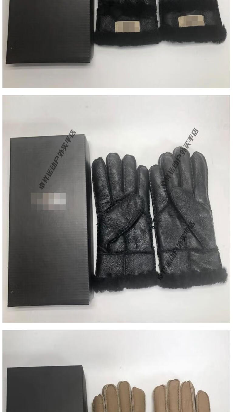 迪卡侬(decathlon) 冬季女士羊皮手套二道毛冬季保暖户外骑车皮毛一体