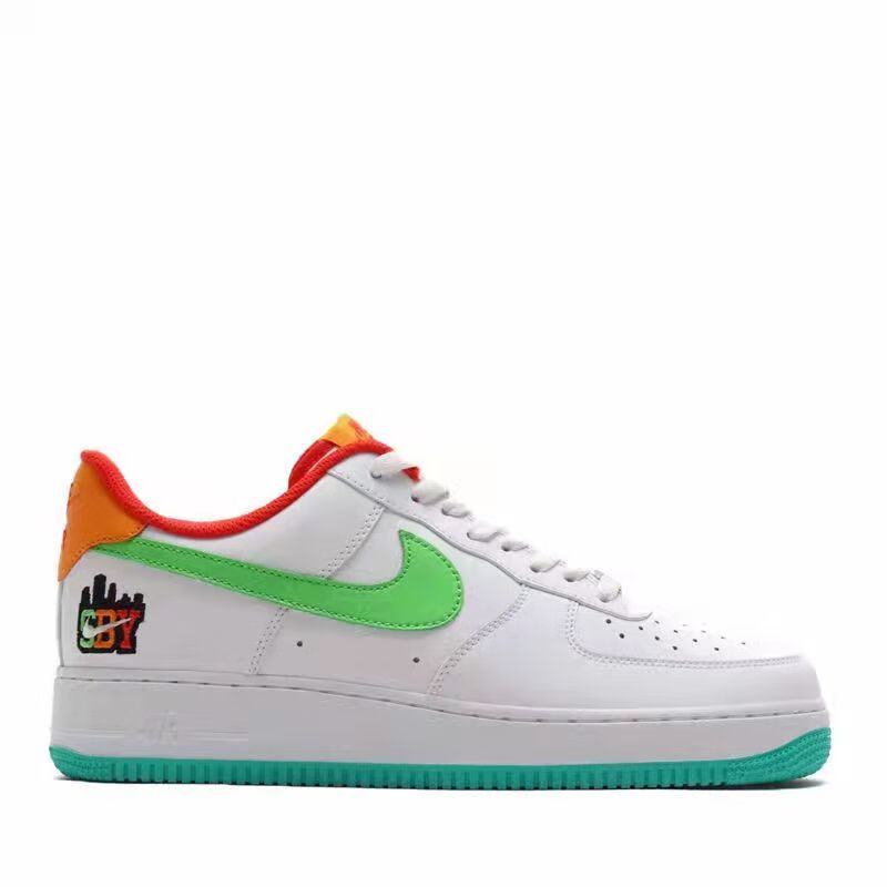 2022新款空军一号涩谷限定白绿新配色低帮板鞋ins超火学生百搭鞋 af1