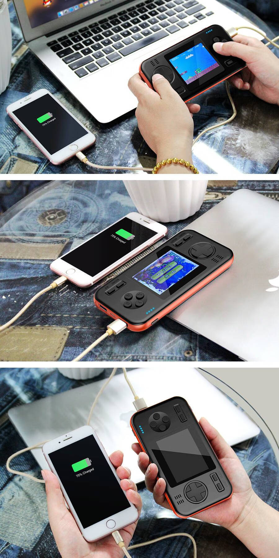 掌上游戏机充电宝复古怀旧sup 416合1充电宝游戏机抖音移动电源 郎