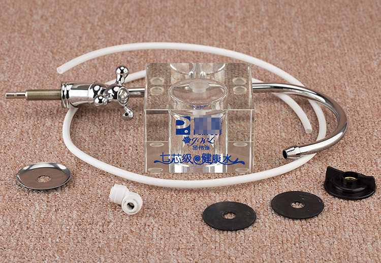 金伟连七芯级净水器桌面台式不锈钢水龙头移动玻璃精水晶底座 龙头