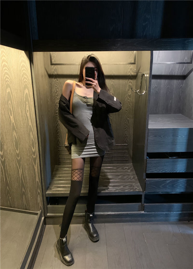 帕骏网红辣妹流行拼接渔网黑丝袜女薄款夏季美腿百搭jk显瘦连裤袜wl