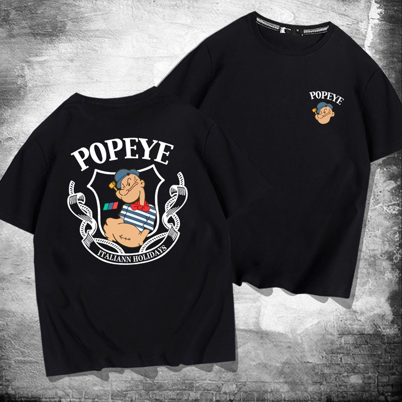 英梵度大力水手t恤 popeye联名短袖男女夏季宽松古着vintage半袖情侣