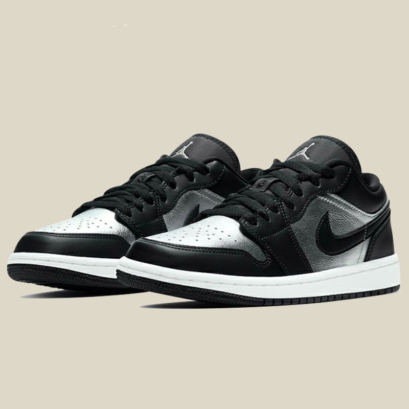 air 乔1 low aj1 silver toe 黑银 低帮运动篮球鞋 银色 42【图片