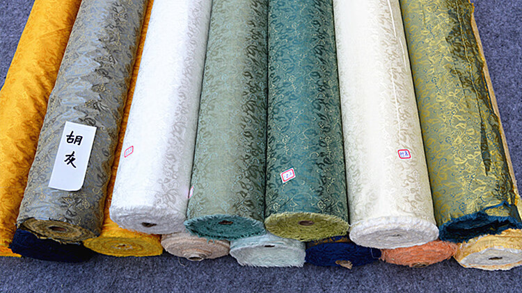 茗木阁新款升级加厚高温裱画绫子 加厚带胶韩绫锦绫83cm宽机器裱画胶