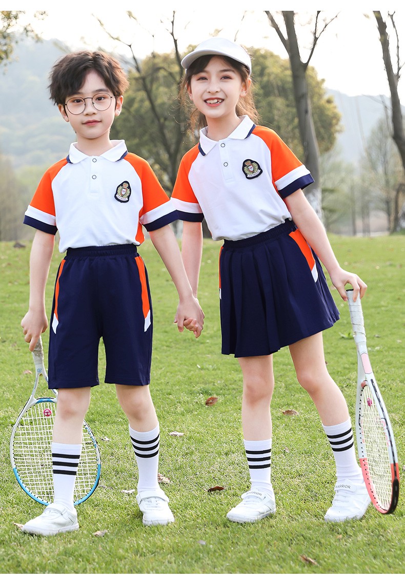 乔丹(中国)专卖幼儿园园服夏装运动风儿童一二年级班服套装英伦毕业