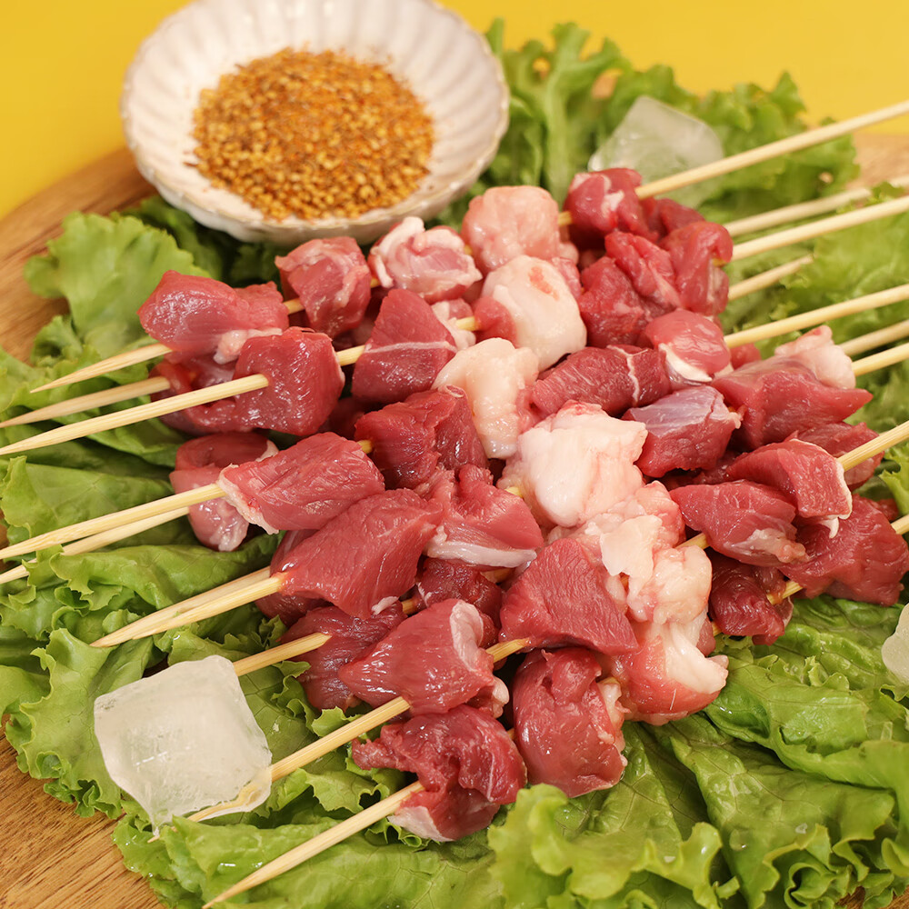 湘明有絮 内蒙红柳羊肉串大肉串商用原味五花串烧烤食材半成品30串