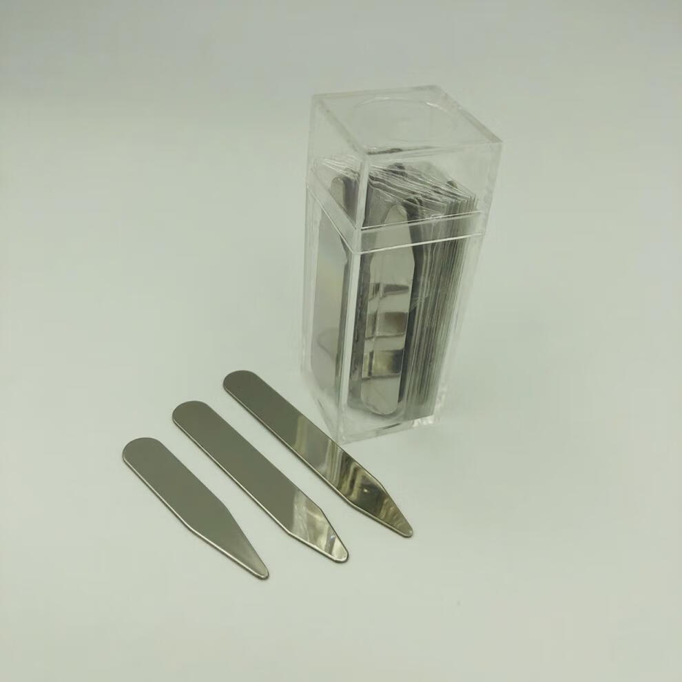 新品衬衣领撑片镜面不锈钢领角片男士衬衫衣领撑领尖定型可弯曲盒装20