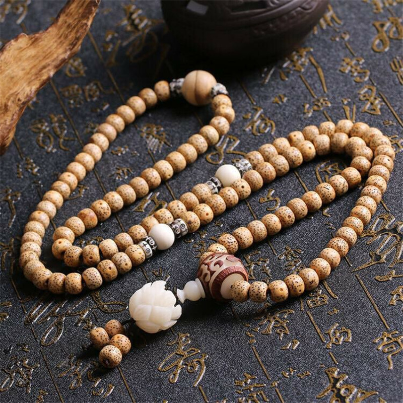 梦豪星月菩提莲花吊坠配饰沉香圆珠男款手链女款项链毛衣链h 尺寸8*10