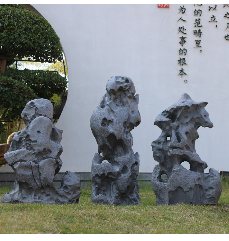 巧马高端高档庭院仿真太湖石雕塑玲珑奇石摆件高端会所假山石造景模具