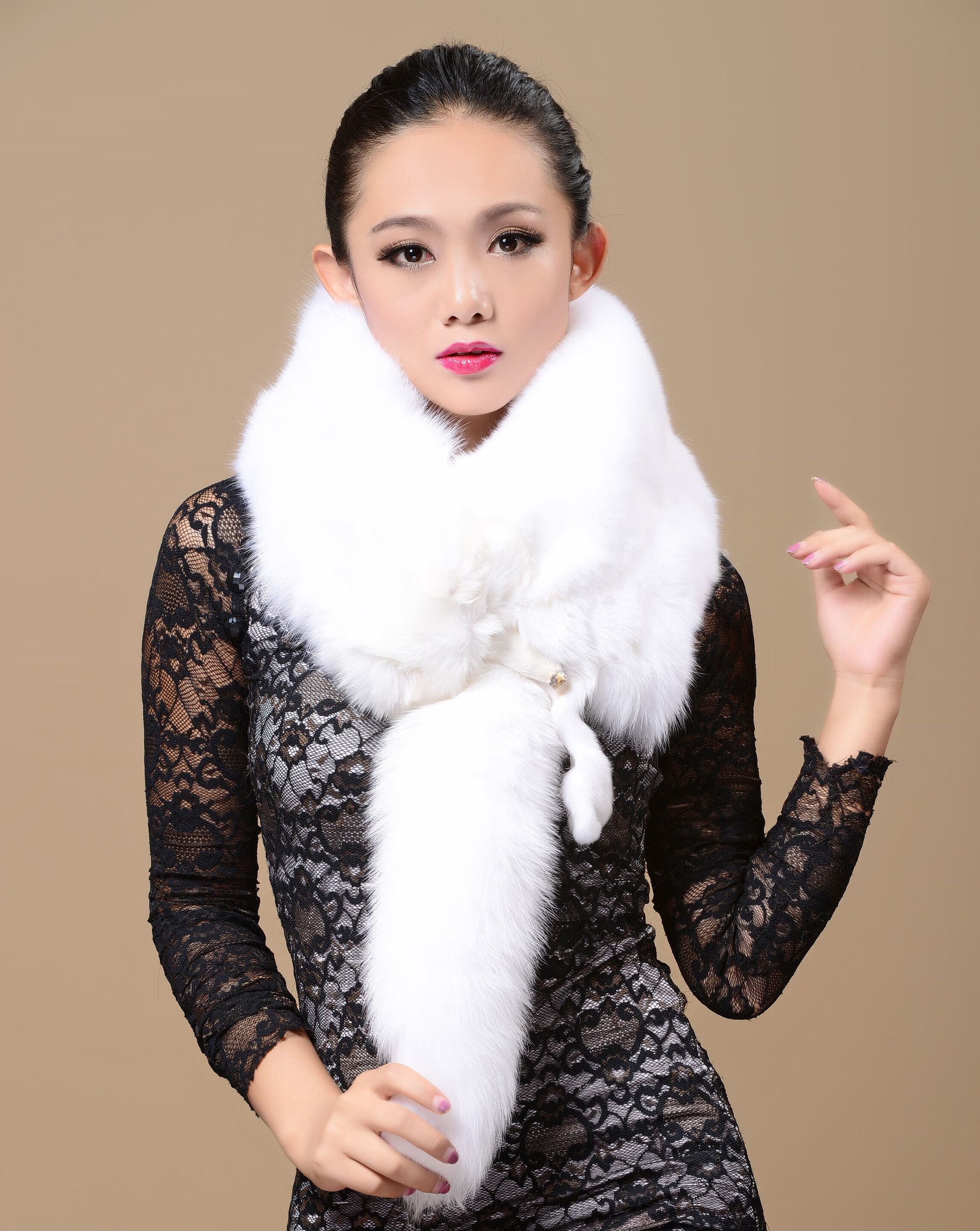 整只狐狸围脖围巾整张狐狸皮围脖高端狐狸真毛领子狐狸皮秋冬季男女