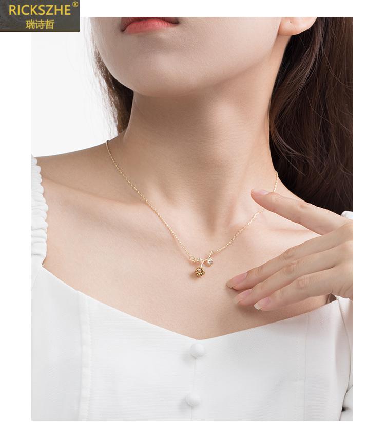 瑞诗哲高端品牌玫瑰花项链女轻奢小众设计年新款感气质锁骨链百搭饰品