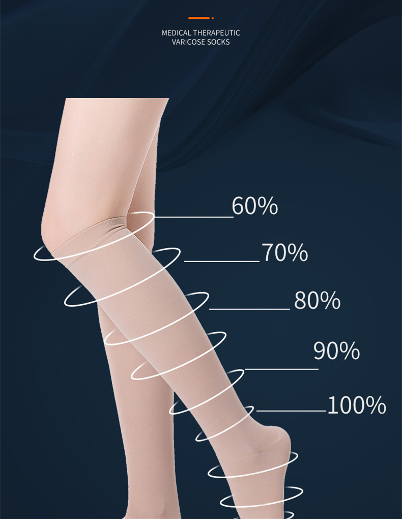 陌牛医用静脉曲张袜男女士辅助型术后弹力袜护小腿二级压力带防血栓中