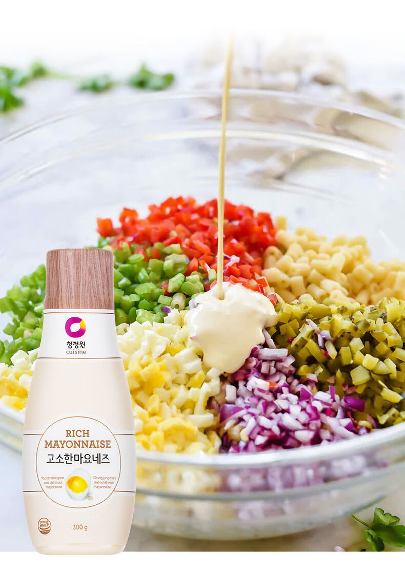 清净园浓香沙拉酱蛋黄酱三汉堡薯条蔬菜沙拉酱 韩国进口浓香蛋黄酱300
