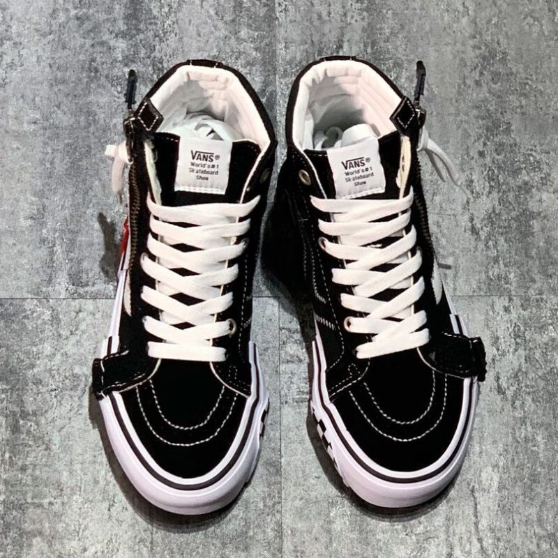 纯原陈伟霆同款sk8黑白灰黄解构男女高帮休闲运动帆布学生滑板鞋双鱼