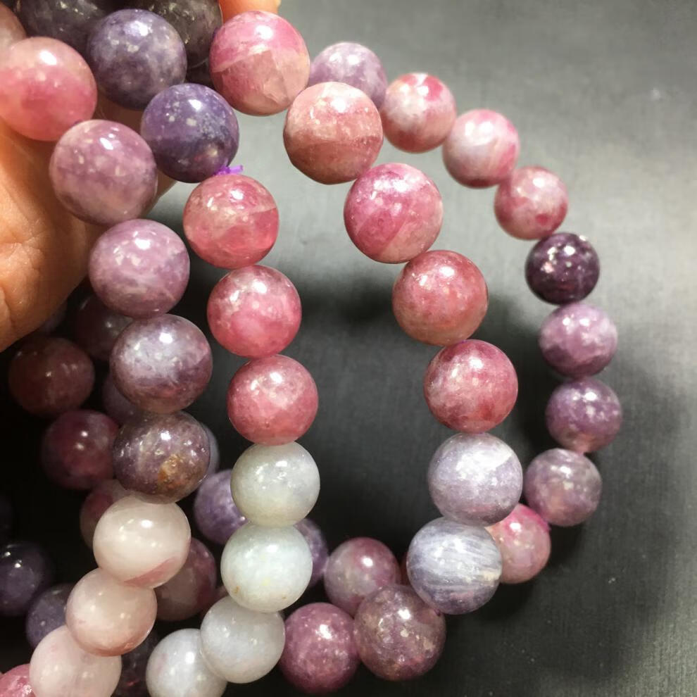 新品水晶梅花碧玺手链女款紫红渐变碧玺单圈手串饰品生日礼物情人节