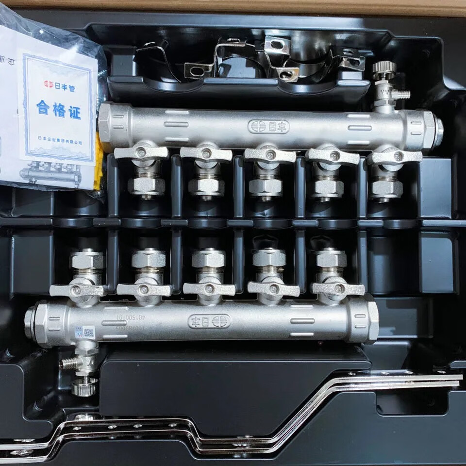 佛山日丰分水器佛山日丰分水器地暖管专用分水器加厚全铜锻压一体 3路