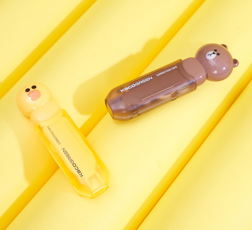 按动式2支装改正带涂改带学生用女生可爱学习办公用纠错带修正带2支装