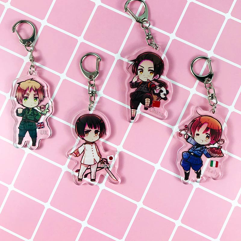 创意周边黑塔利亚双面透明动漫钥匙扣挂件aph王耀亚瑟露西亚13越南买